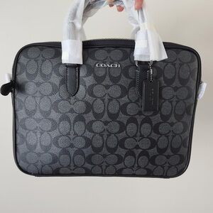 NWT！COACH LIAM COMPACT BRIEF IN SIGNATURE CANVAS (COACH CJ630)